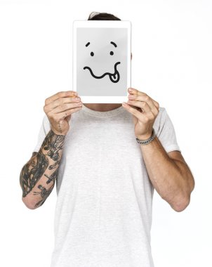 Dijital tablet kapsayan yüz