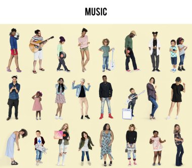 çok ırklı insanlar müzik keyfi