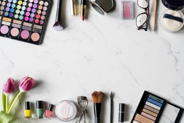 Kadın kozmetik makyaj güzellik kadınsı, özgün photoset