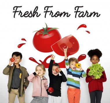 Sebze ile küçük çocuk