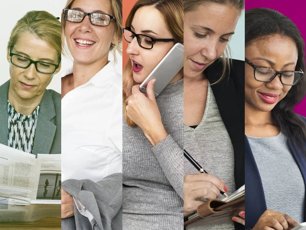 Collage con gente de negocios diversa —  Fotos de Stock