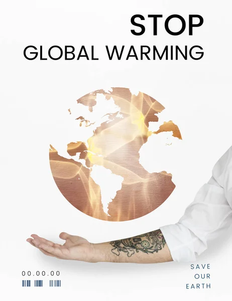 Hand och global miljö symbol — Stockfoto