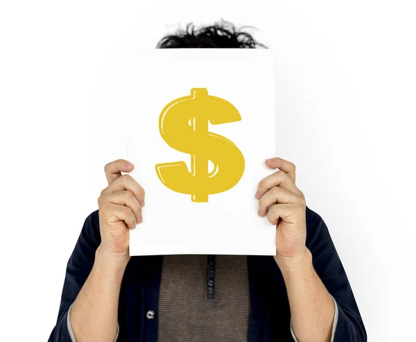 Placard covering face — Stock Photo, Image