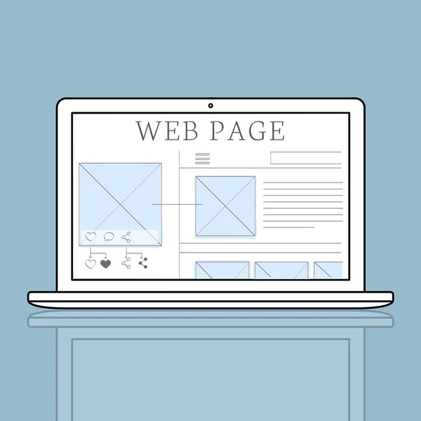 Web design sablon laptop — Stock Fotó