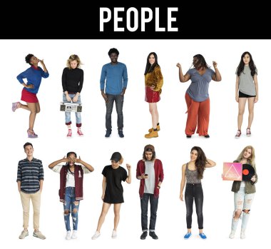 Çok ırklı insanlar ayakta 