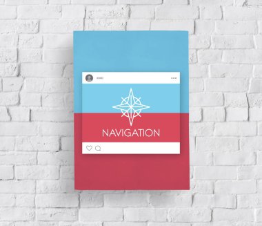 Tuğla duvar grafik ile banner 