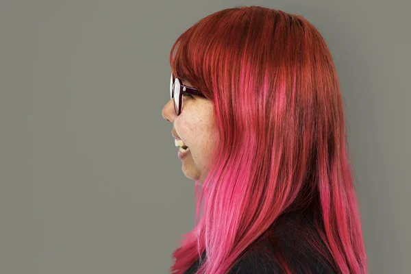 Asian pink hair woman — Stock Photo, Image