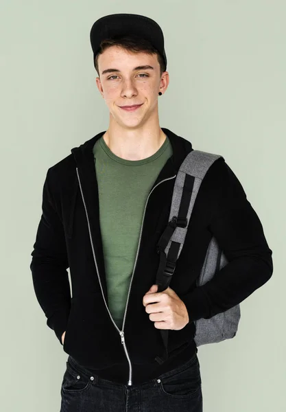 Teenager  student with backpack — Stock Photo, Image