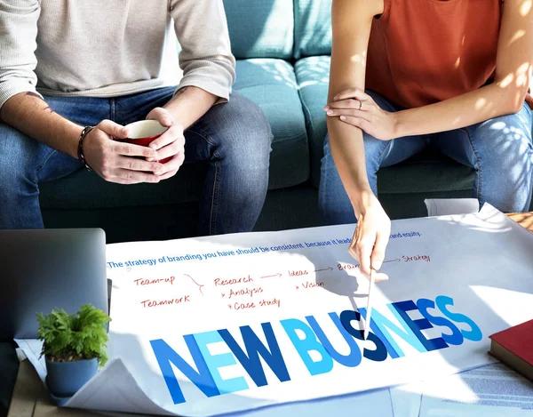 Woman showing on poster — Stock Photo, Image