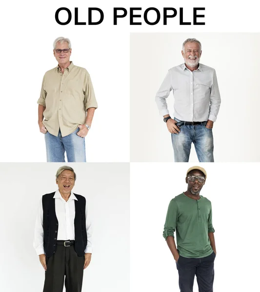 Набір розмаїття старших людей — стокове фото