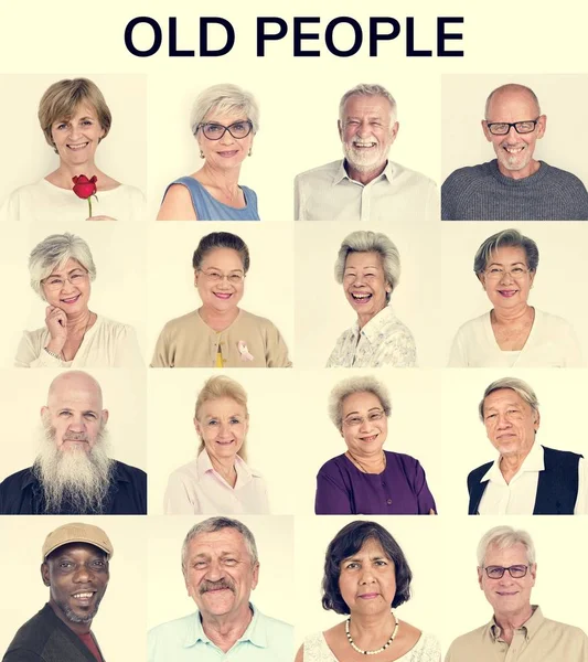 Set of Diversity Senior People — Stock Photo, Image