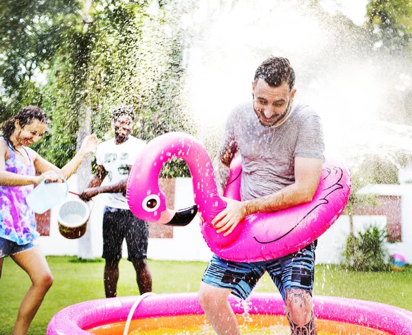 Playful friends enjoying summer time — Stock Photo, Image