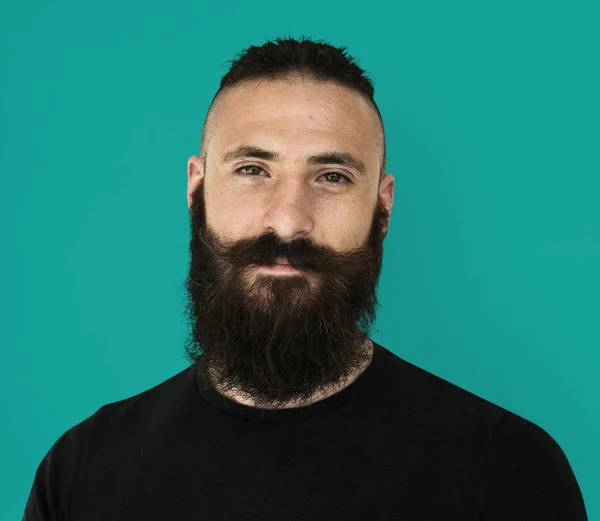 Adult Man with Beard posing in studio — Stock Photo, Image