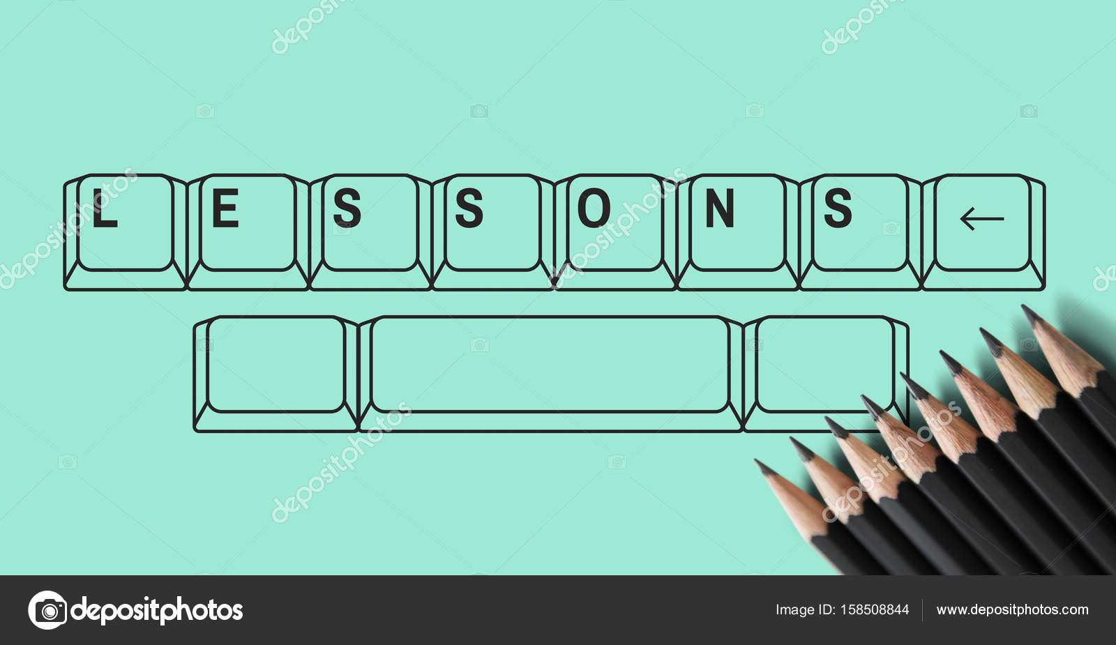 Office Desk Drawing With Computer Pen Holder And An Open Blank Notebook  Arranged Properly. Table Top Design Keyboard And Monitor Stack Of Pencil  Empty Notes Notepad Stock Vector Image & Art -