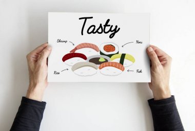 afişini holding eller