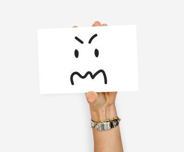 İnsanlar el holding kartı