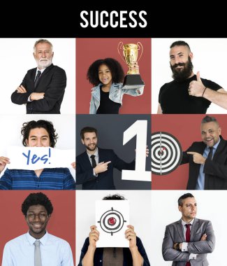 Çeşitli iş adamları ile kolaj