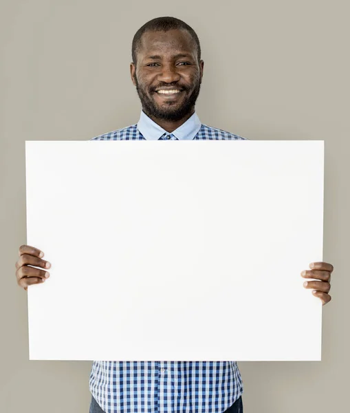 Afrikai férfi gazdaság plakát — Stock Fotó