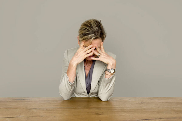 Upset Mature Woman Gesturing