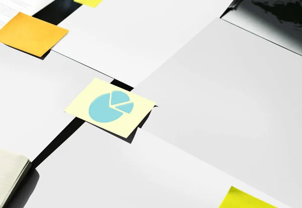 Papíry a poznámek sticky notes — Stock fotografie