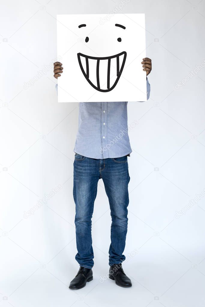 person holding banner.