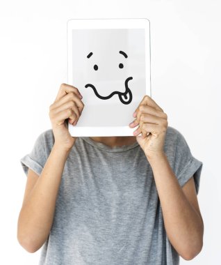 kişi holding dijital tablet 