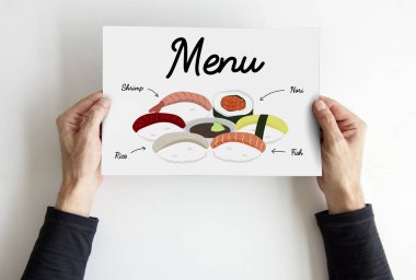 afişini holding eller