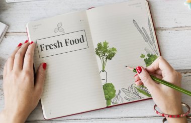 Not defterinde yazılı kadının elleri 