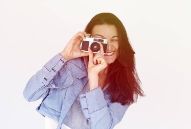 kadın holding kamera