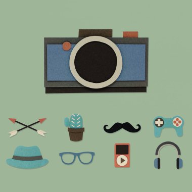 el yapımı hipster vintage fotoğraf makinesi