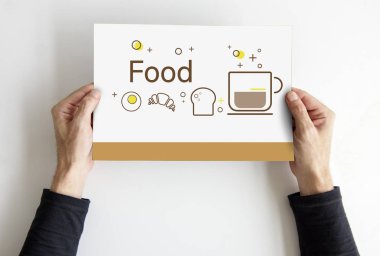 afişini holding eller