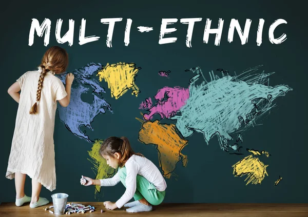Dünya harita çizim kızlar