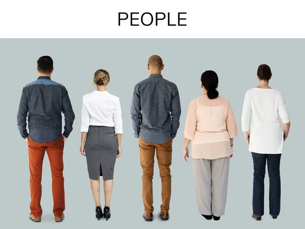 Persone diverse Indietro Visualizza — Foto Stock