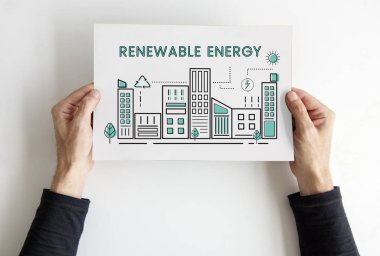 afişini holding eller