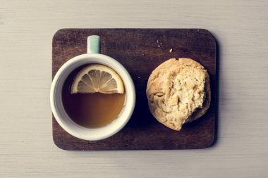 çay Kupası ve çerez, özgün tabloyla photoset