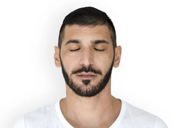 Jóképű férfi, csukott szemmel — Stock Fotó