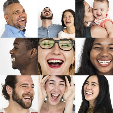 Çeşitlilik kişi gülüyor