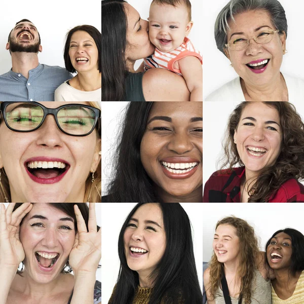Sokszínűség emberek nevetve — Stock Fotó