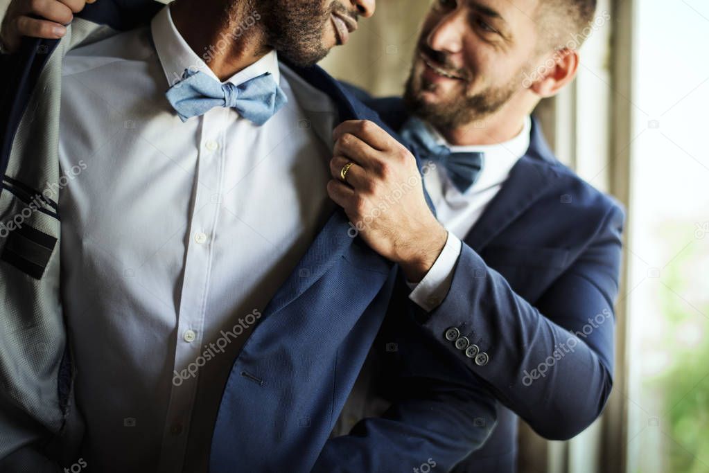 Newlywed gay couple