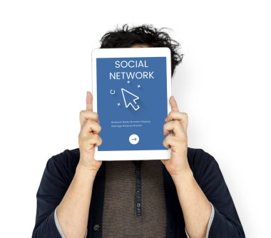 Dijital tablet kapsayan yüz