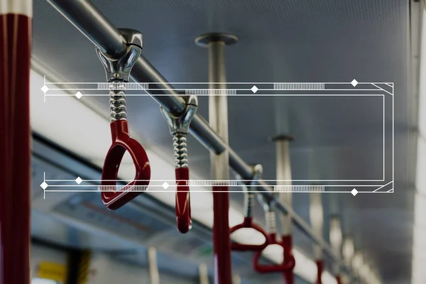 Train cabin subway handles — Stock Photo, Image