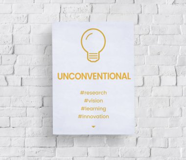 Tuğla duvar grafik ile banner 