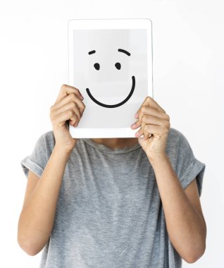 kişi holding dijital tablet 