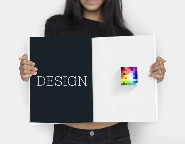 Woman holding placard — Stock Photo, Image