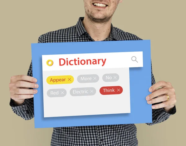 Man holds placard — Stock Photo, Image