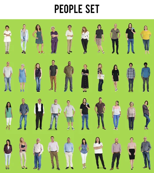 Diversiteit mensen volledige lichaam — Stockfoto