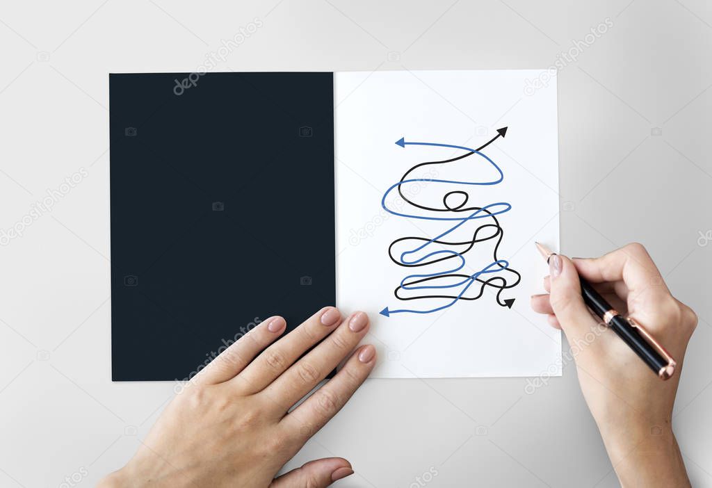 woman writing greeting card