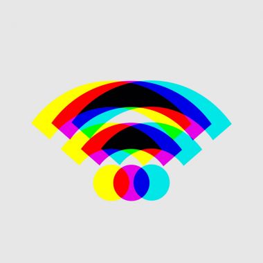 Beyaz arkaplanda wifi simgesi
