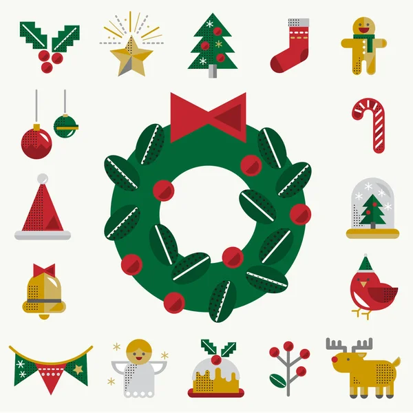 Merry christmas icons — Stockvector