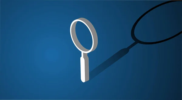 Magnifying Glass on blue background — Stock Vector
